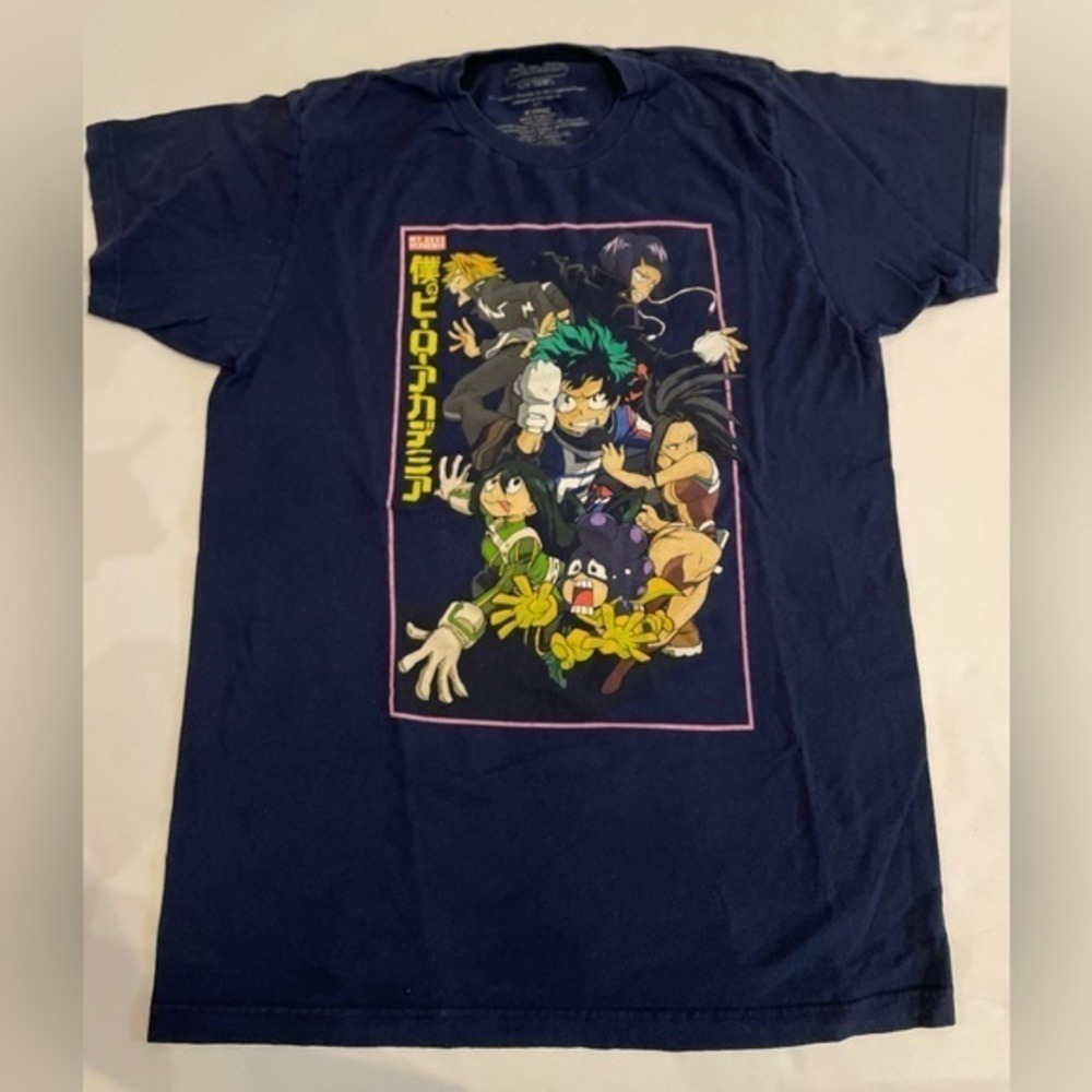 My Hero Academia Graphic T-Shirt Navy Blue Mens Size M Funimation Anime Deku Tee